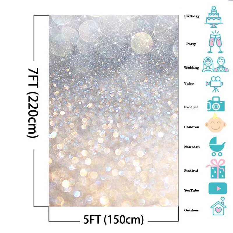 

Mocsicka Bokeh Silver Gold Photo Background Friends Party Photography Backdrop Birthday Photographic Backgrounds