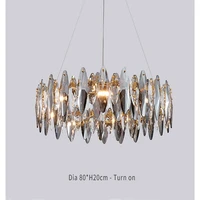 modern living room crystal ceiling chandelier round wavy gloss glass chandelier restaurant lighting