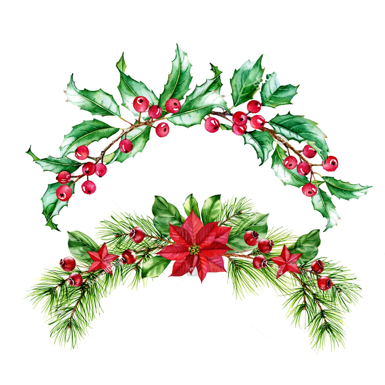 Christmas Flower Holly Garland Cutting Dies New Green Leaves Red Fruits Metal Embossing Stencil For Scrapbook Card Craft