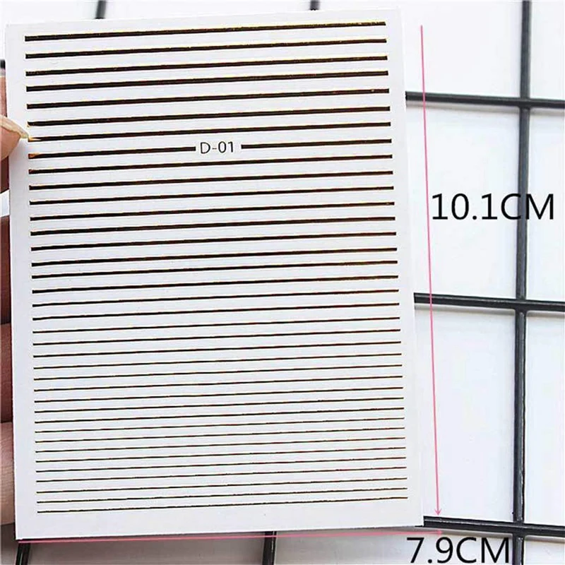 Gold 3D Nail Sticker Curve Stripe Lines Nails Stickers Adhesive Striping Tape Art Decals Rose Silver 3Pc | Красота и здоровье