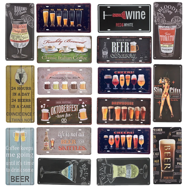 Автомобильный номерной знак, винтажные настенные жестяные знаки, Декор, сохраняйте спокойствие, пейте, пиво, декоративный постер, булавка, знак, декор для бара, паба, гаража