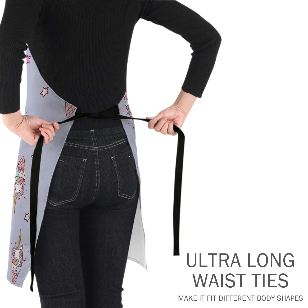 Tophome кухонный фартук мультфильм фиолетовый мороженое Единорог регулируемые