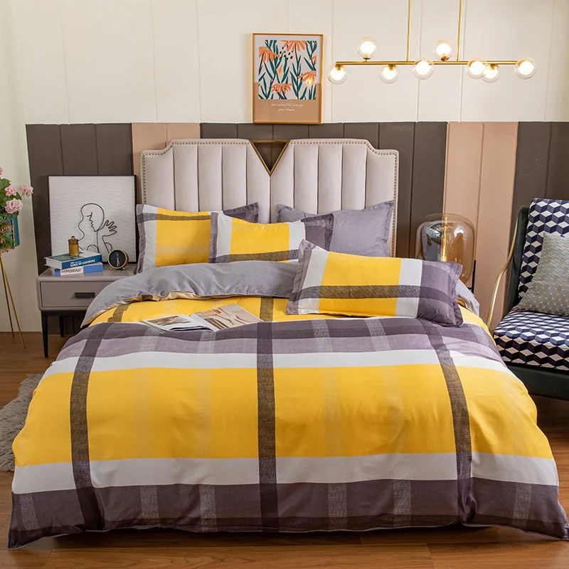 

Luxury Duvet Cover Set 200x220 Sets Full Bed Sheets Euro Bedding Set King Queen Size Bedroom Plaid Sheet Covers for Home Textile
