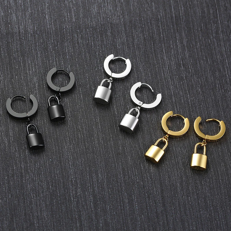 Huggie Pad Серьги с замком колечки для пирсинга серьги-кольца серьги с замком маленькие Подвесные серьги с замком