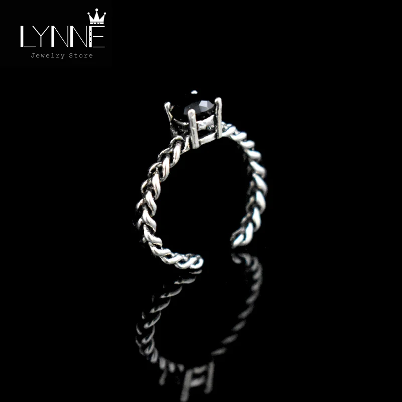 LYNNE ювелирные изделия Модные античные посеребренные твист Плетение Черный