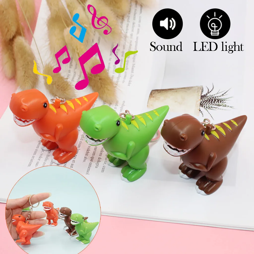 Squishy Kawaii Gigantes Animal Squeeze Toys Dinosaur Sound LED Light Lamp Flashlight Keyring Key Chain Kids Gift ToyW725 | Игрушки и