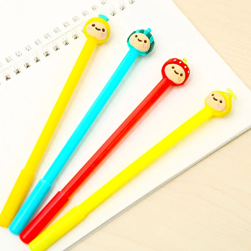 12 шт. Милая фруктовая гелевая ручка 0 5 мм Детские канцелярские материалы офисные