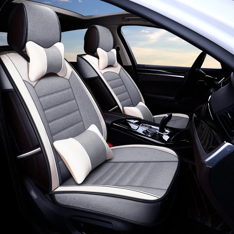 Полный охват льняного волокна автомобильные чехлы для сидений Авто Чехлы Nissan almera