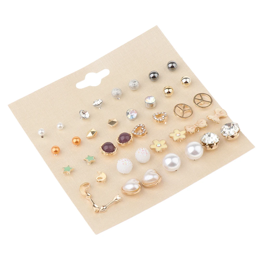 20 пар серьги гвоздики набор цветок бабочка Крылья Ангела кубический цирконий