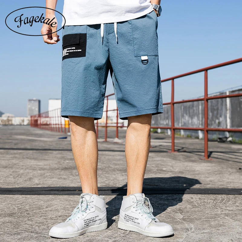 Мужские повседневные шорты свободные летние пляжные брюки в Корейском стиле