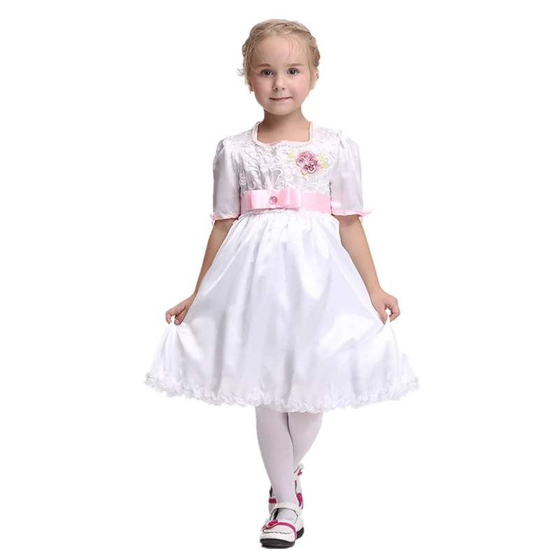 

Детское кружевное платье принцессы на Хэллоуин, Детские праздвечерние чные костюмы, милое платье с бантом, модная танцевальная одежда с коротким рукавом, рождественский подарок для девочек