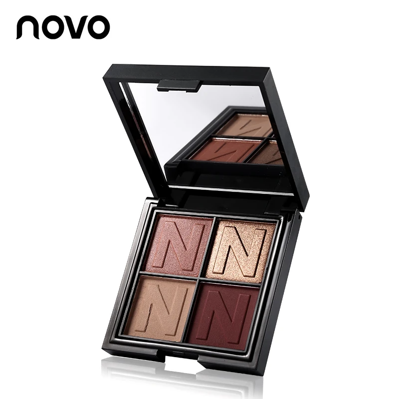 NOVO палитра теней для век 4 цвета матовая Мерцающая пигментная Палетка