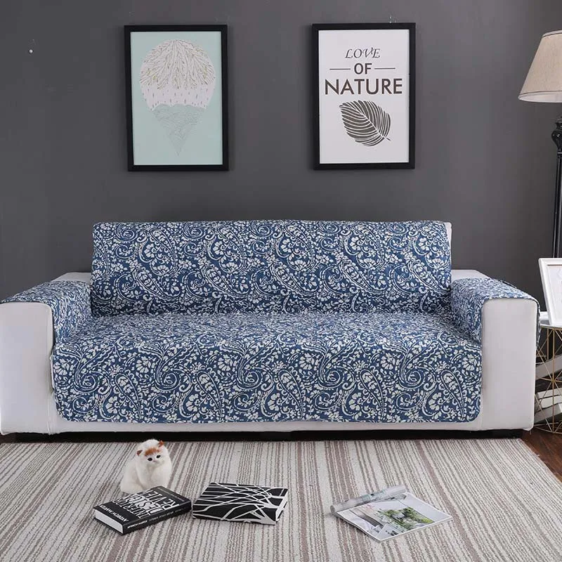 deep blue Одно/двойное/три сиденья диване покрывало на кресло Slipcovers Pet кошки матрас мебель протектор Реверсивный - Цвет: deep blue