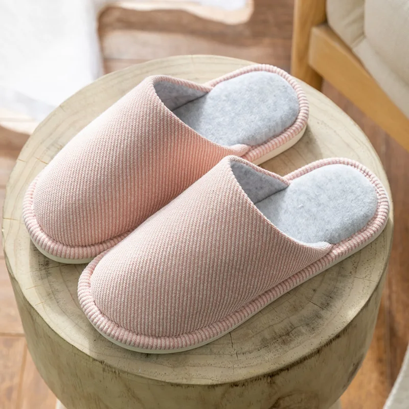 Winter Slippers Home Solid Women Fur Slippers Warm Flock Plush Bedroom Ladies Flat Shoes Slides Couples House Furry Slippers
