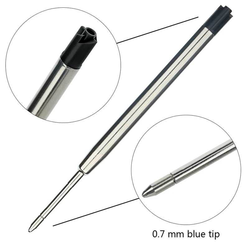 

2 pcs/set Metal Refills Blue Black Color For Ballpoint Pen High Quality Ballpoint Pen Refills For Kids Gift School Office Supply
