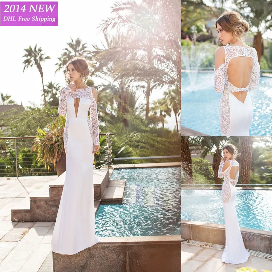 

2019 novo designer sexy decote em v profundo com apliques de renda bainha backless chiffon vestidos de noiva vestido de noiva