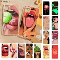 Sexy lady Red lips hot girl Soft Silicone Black Phone Case for iPhone Plus 2020 pro MAX