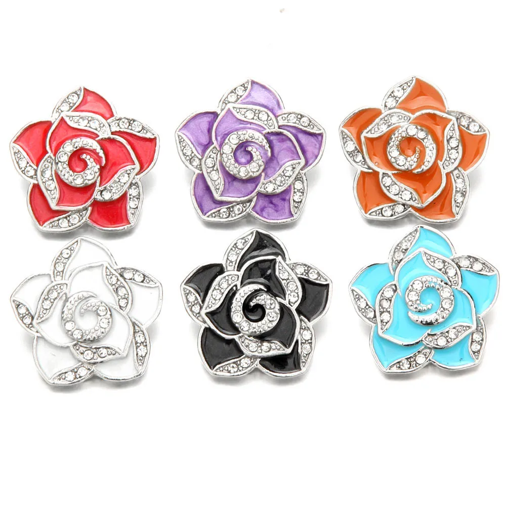 5 шт./лот новый цветок 18 мм кнопки ювелирные изделия золотые хризантемы