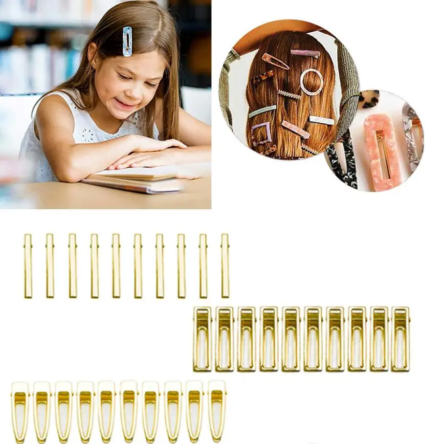 

10 шт./компл. золотые заколки для волос, плоские металлические зажимы для волос с одним зубцом «Аллигатор», заколка-пряжка для детей, женщин, б...