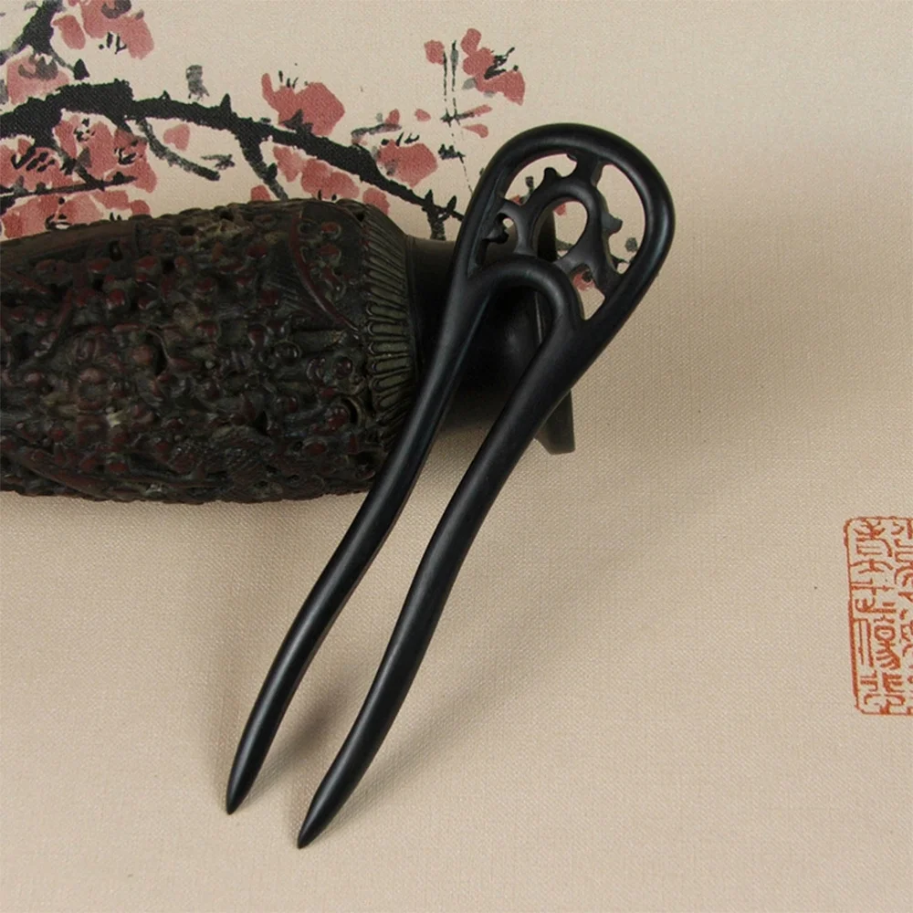 

1PC Retro Ebony Hairpin U-shape Hair Clip Updo Hair Insert Antiquing Hair Accessories Simple Hair Stick