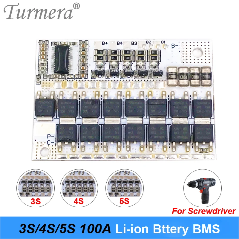 Turmera 3S 4S 5S 100A BMS 18650 литий ионный аккумулятор Батарея защиты доска для детей
