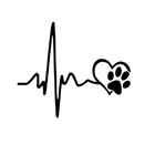 Забавная кардиограмма с принтом собачьей лапы, Аксессуары для автомобилей и мотоциклов, виниловые наклейки