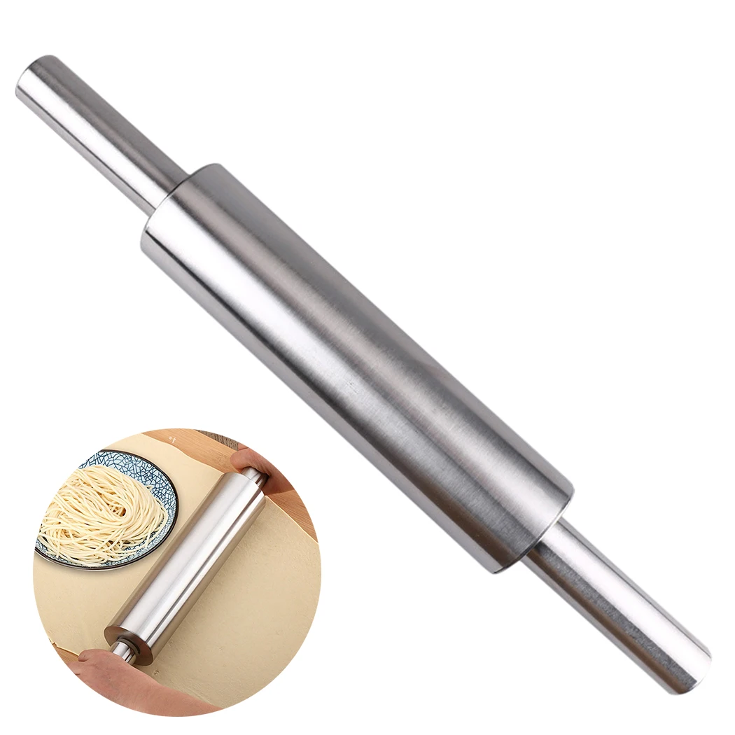 

Stainless Steel Rolling Pin Creative Handle Pastry Dough Flour Roller Pasta Dumpling Skin Maker Cookie Roller Kitchen Tool