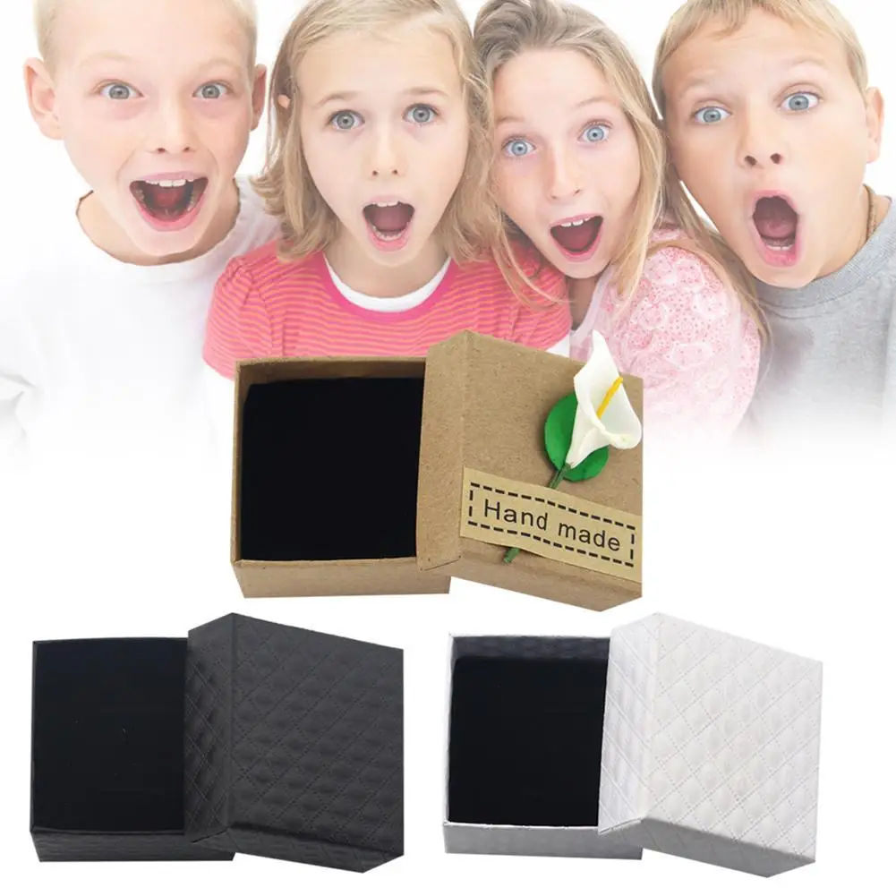 1 шт. картонная коробка из крафт бумаги большая подарочная черная белая