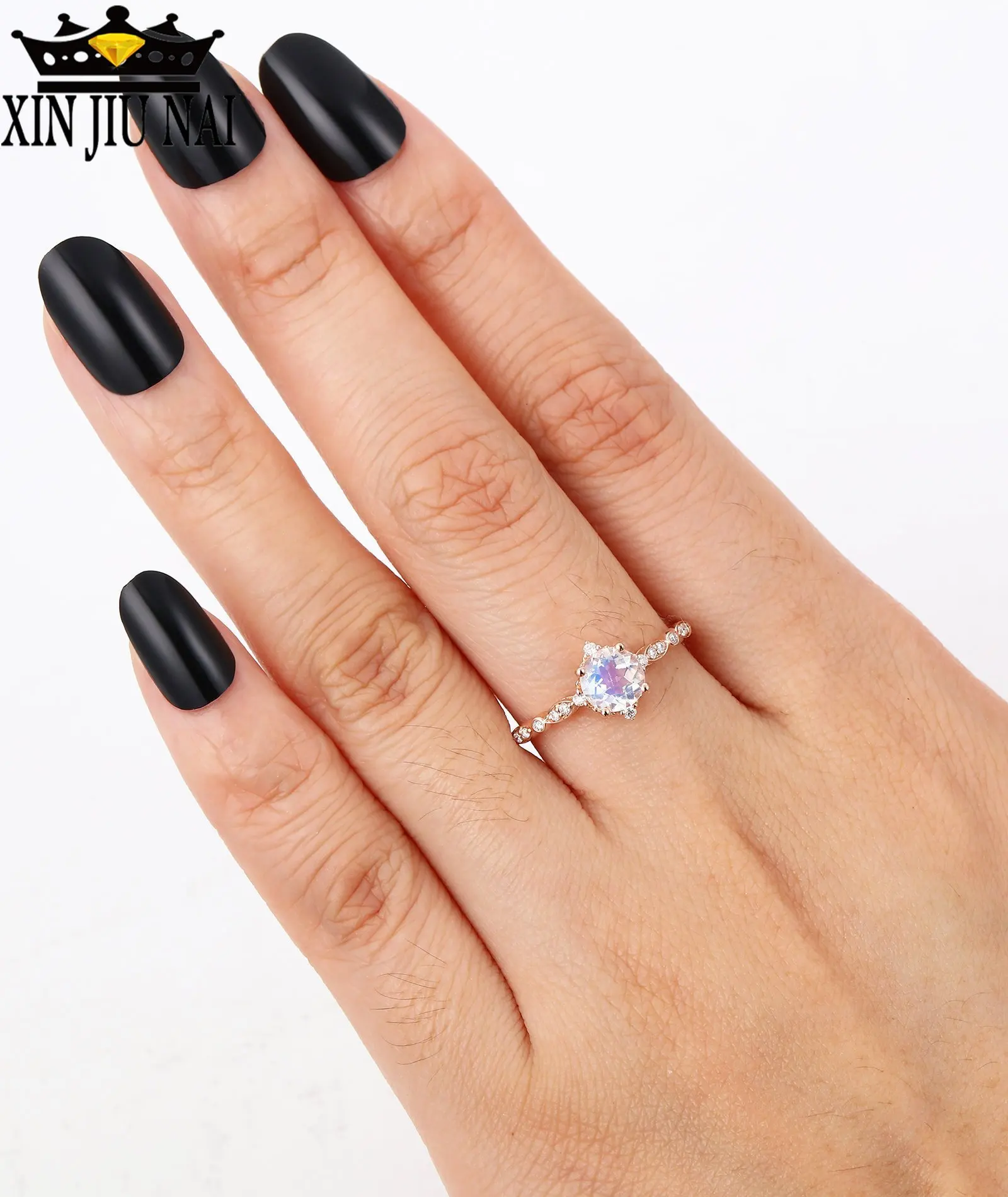 

Dainty Rose Gold Rings Zircon Princess Rings For Women Wedding Engagement Band Ring Bague Femme Man Anillos elegant Mujer