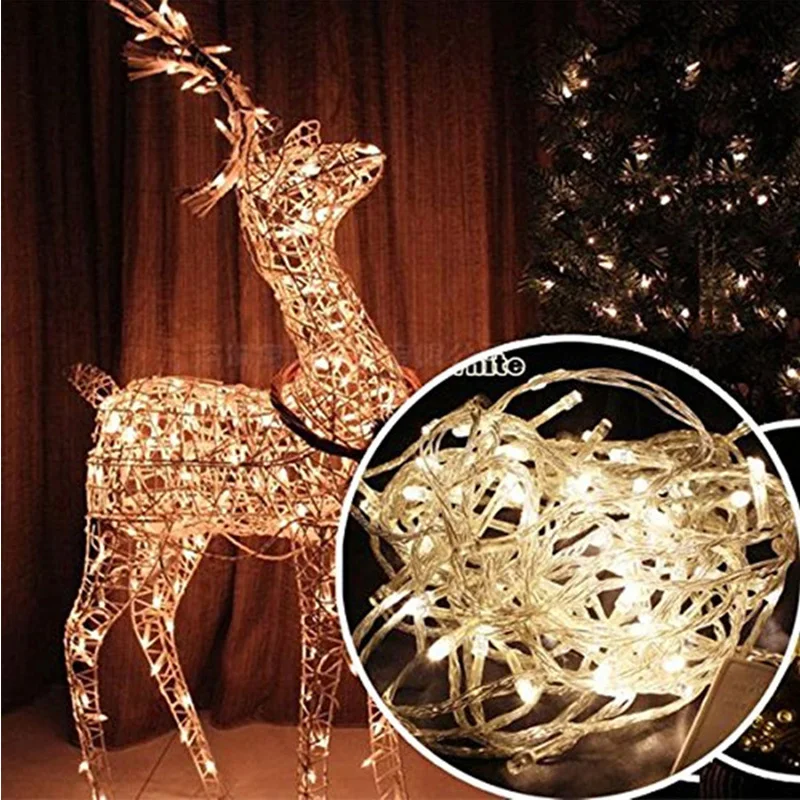 

outdoor courtyard LED String Light Waterproof waterfall garland Holiday Wedding New Year lighting Garden Decor EU plu AC 220V