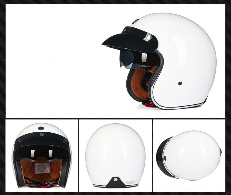 Мотоциклетный шлем с открытым лицом винтажный Kask Индивидуальный Черный Ретро