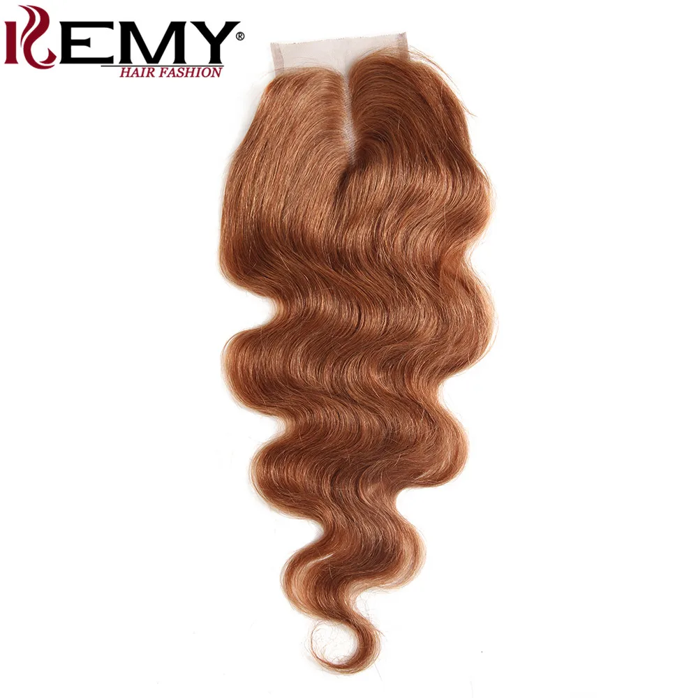 Средний коричневый 4# человеческие волосы пучки с закрытием 4*4 kemy Hair бразильские волнистые человеческие волосы ткет 3 шт не реми волосы