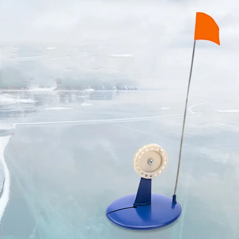 

New 2Pcs Ice Fishing Rod Tip-Up Durable Nylon Fishing Pole Cover Kayak Safety Flag Base Mount Replacement Ice Fishing Boat Tool.