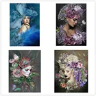 Kexinzu полностью квадратная круглая дрель Алмазная картина для девочек 5D Сделай Сам Алмазная вышивка мозаика картина настенный художественный Декор