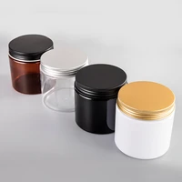 12pcslot 200g 200ml plastic jar cosmetic cream jar plastic pot aluminum lid plastic cap pet container empty food packing cans