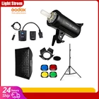 Профессиональный студийный стробоскоп Godox SK400II 400Ws GN65 + 2,8 м светильник ительная стойка + 60x90 см софтбокс + триггер + дверной комплект