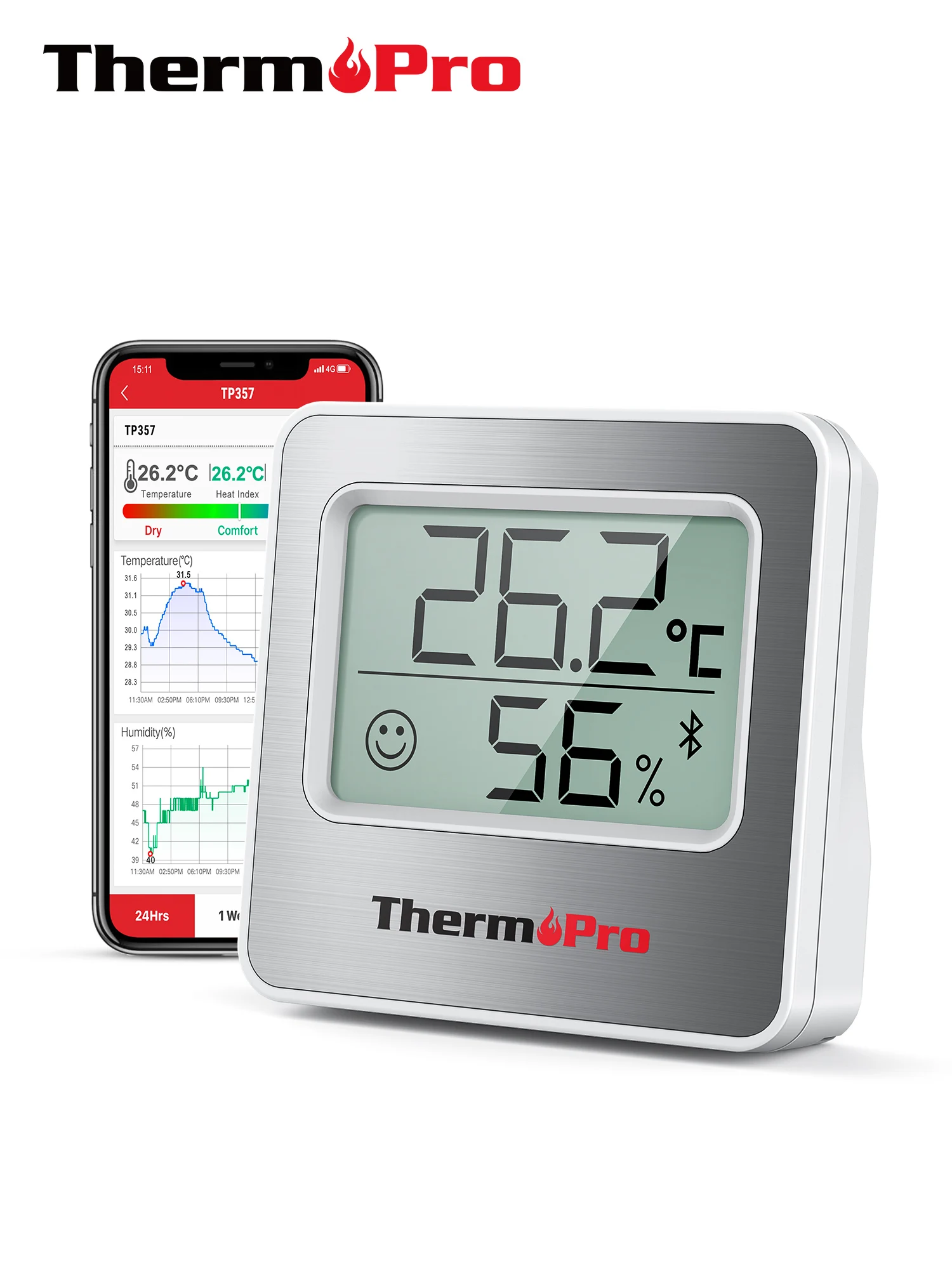 Термометр-Гигрометр ThermoPro TP357 цифровой, 80 м - изображение