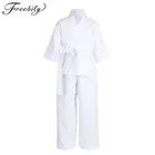 Детская Студенческая форма для карате с белым поясом, легкий костюм для мальчиков и девочек, начинающих ходить, одежда для занятий каратэ, детская одежда для каратэ