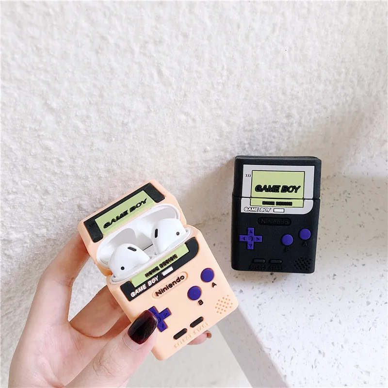3D Cute Cartoon Game Player Boy Wireless Bluetooth Headphone Silicone Coque Case For Apple Airpods 1/2 Earphone Protective Case