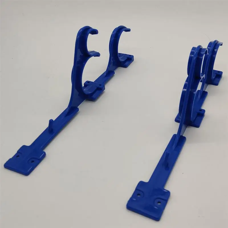 1 Set Pool Cleaning Tool Hook Brush Pick Up Organizer Hanger Bracket with Screws for Home Garden (Blue) |