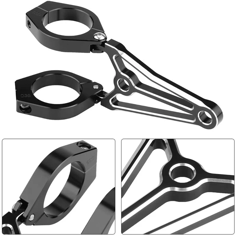 

Motorcycle Headlight Bracket Tube Fork Mount Cafe Racer Extension Bracket Holder for Suzuki Kawasaki Black Cut