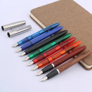 Jinhao 51-A Классическая перьевая ручка из нержавеющей стали пластиковые прозрачные акриловые канцелярские принадлежности студенческие офисные и школьные принадлежности