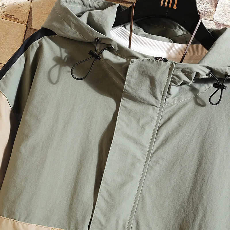 JDDTON весенне осенние мужские куртки с капюшоном контрастного цвета ветровка