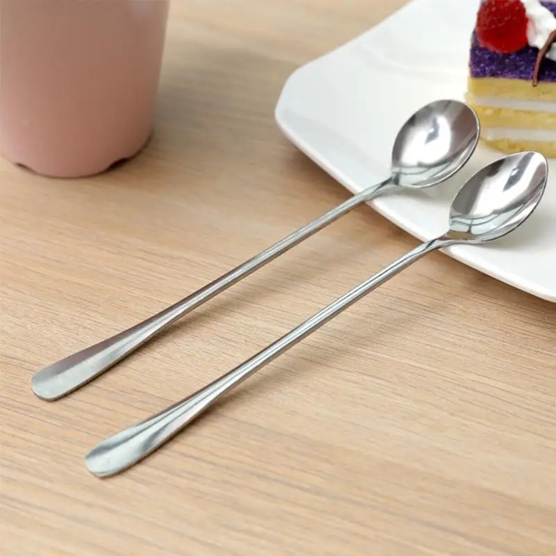 1pc Long Handle Spoon Dessert Stainless Steel Vintage Teaspoons Drink Tableware Tea Coffee Mixing Kitchen | Дом и сад