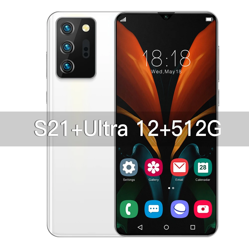 S21 + Ультра глобальная версия ультра тонкий 6 дюймов смартфон 5000 мА/ч полный Экран