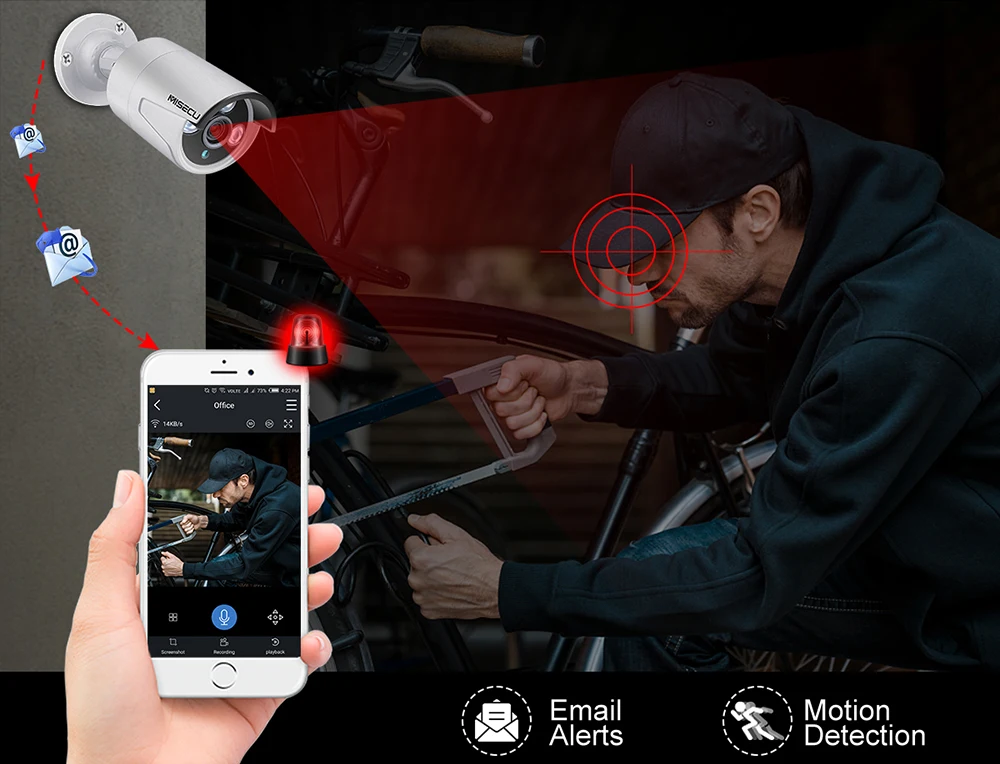 MISECU H.265 1080P POE IP камера 2MP аудио пуля камера Onvif Водонепроницаемый IP66 Крытый открытый дом безопасности видео наблюдения