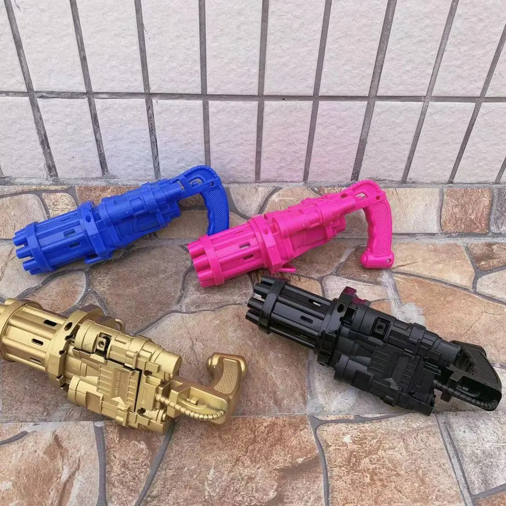 

Kids Automatic Gatling Bubble Gun Toys Summer Soap Water Bubble Machine 2-in-1 Electric Bubble Machine For Children Gift Toys