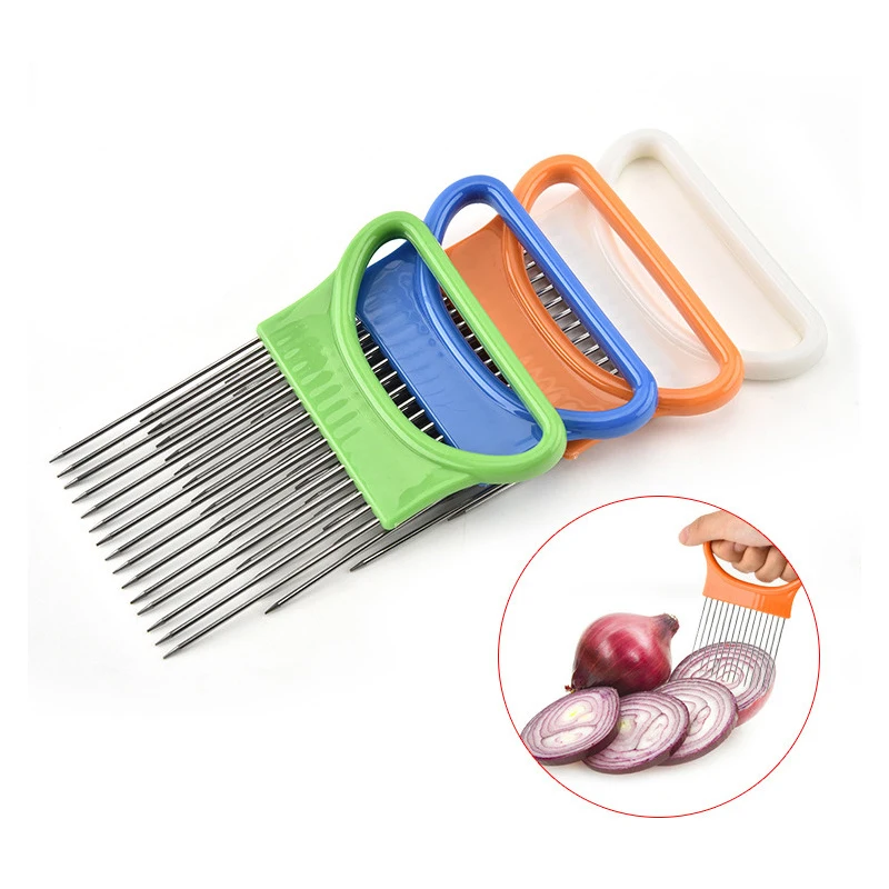 Onion Cutter Vegetable Slicer Tomato Shredder Metal Meat Needle Kitchen Accessories Stainless Steel Multi-function Steel-plastic | Дом и сад