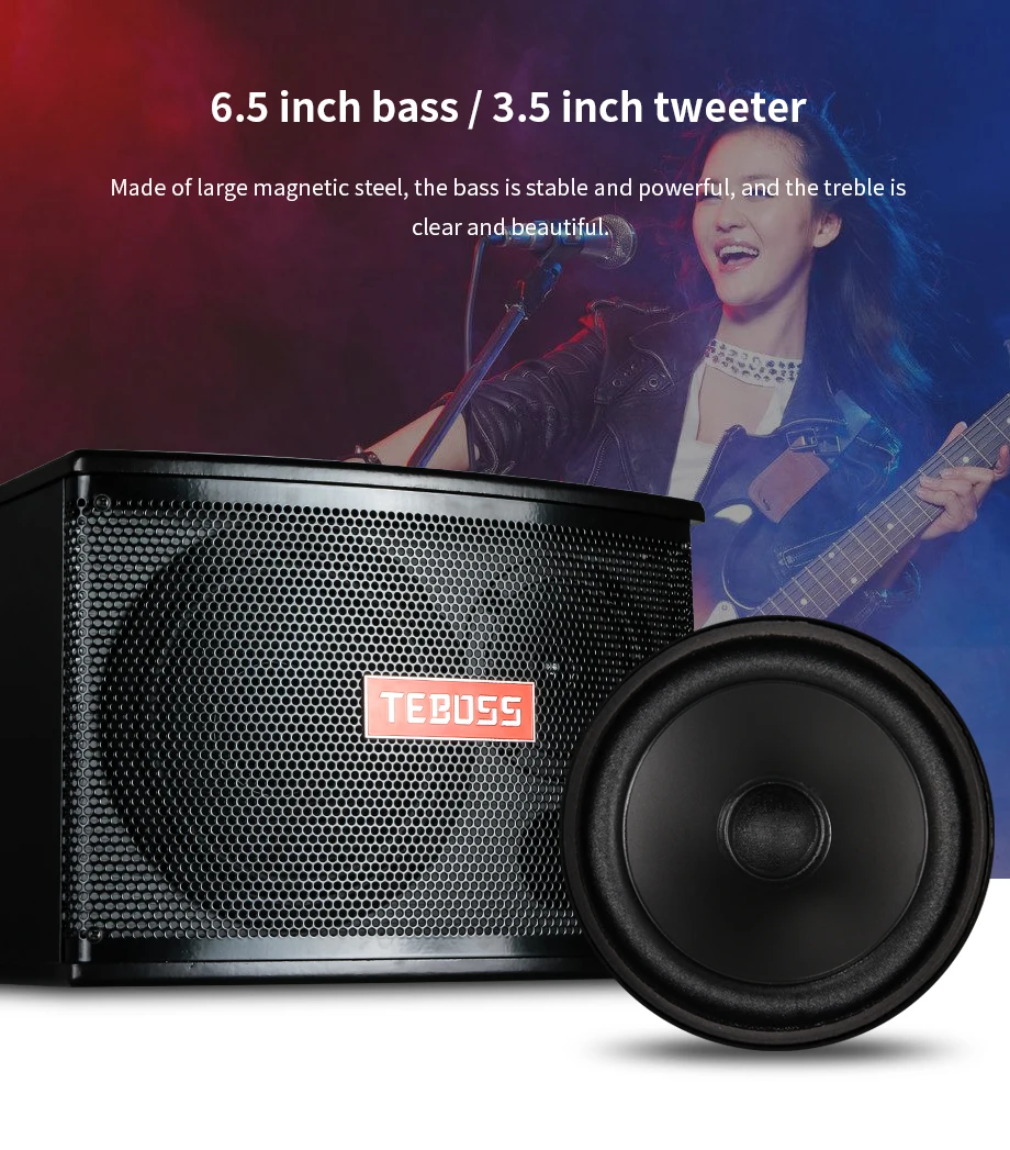 Oupushi профессиональная карточная посылка, динамик, Bluetooth, домашний караоке, усилитель с 2 динамиками для сцены и семейного KTV