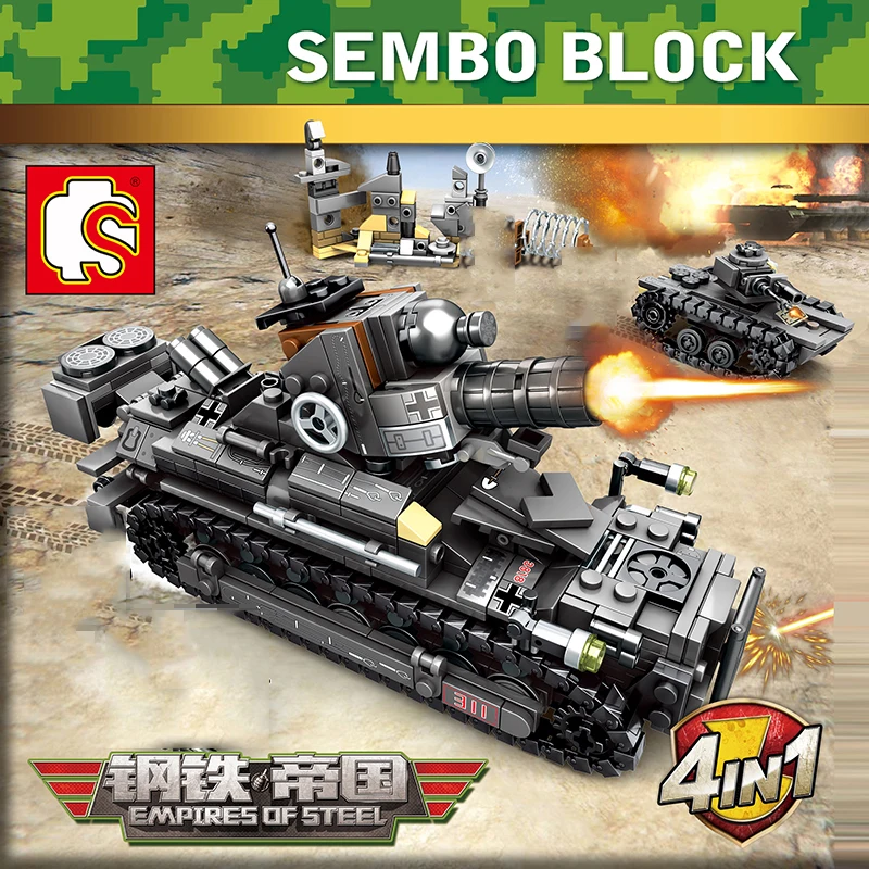 Конструктор SEMBO из 1914 блоков танк Военная серия строительные блоки фигурки